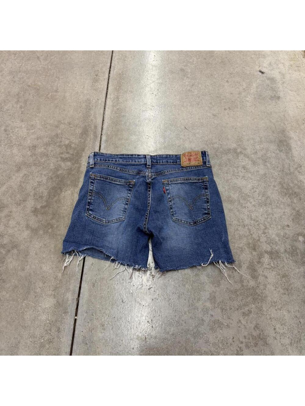 vintage levis 519 faded blue cut off denim jean shorts jorts size 9 WOMENS